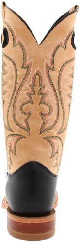 Justin Boots Men's U.S.A. Bent Rail Collection 13" Boot Wide Square Double Stitch Toe Leather Outsole,Black Burnished Calf/Toast Tumbleweed,14 D US