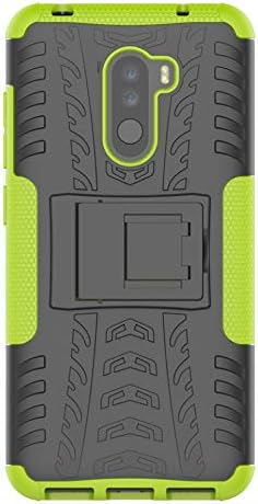 Tiga Shopping Xiaomi Pocophone F1 Case with Kickstand, Armor Heavy Duty Full Protection Rugged Dual Layers Hybrid Shockproof Case Protective Cover for Xiaomi Pocophone F1(Green)