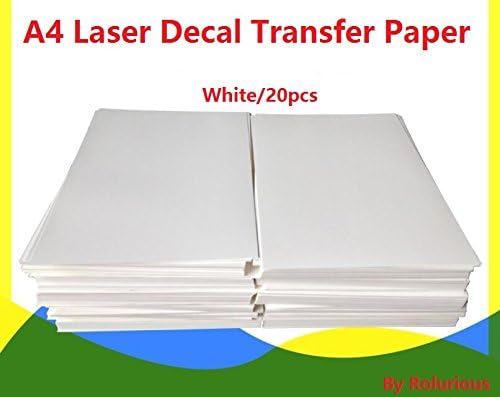 A4 Laser Water Slide Decal Paper 20 Sheets White DIY for Laser Printer