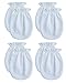 RATIVE No Scratch Mittens 100% Cotton For Newborn Baby Boys Girls (4-pairs) (0-6 Months, White) primary
