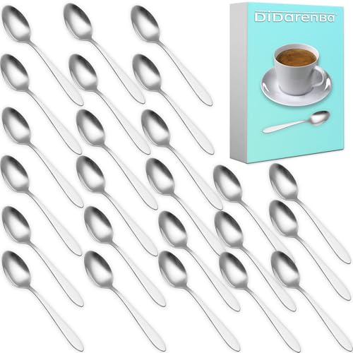 Small Stainless Steel Coffee Spoons 12cm - Sturdy and Dishwasher Safe - Ideal for Espresso and Tabletop Coffee - Home & Hospitality Use (24)