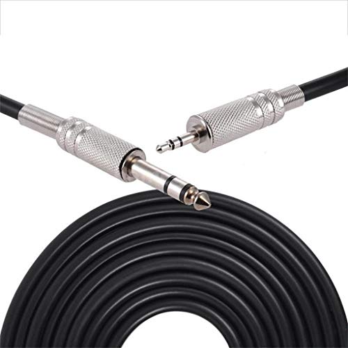 Aobiny Cables,4.9ft 3.5mm 1/8 inch Male to 6.35mm 1/4 inch Male TRS Stereo Audio Cable Ho I6D9 (Black) - Thumbnail 4