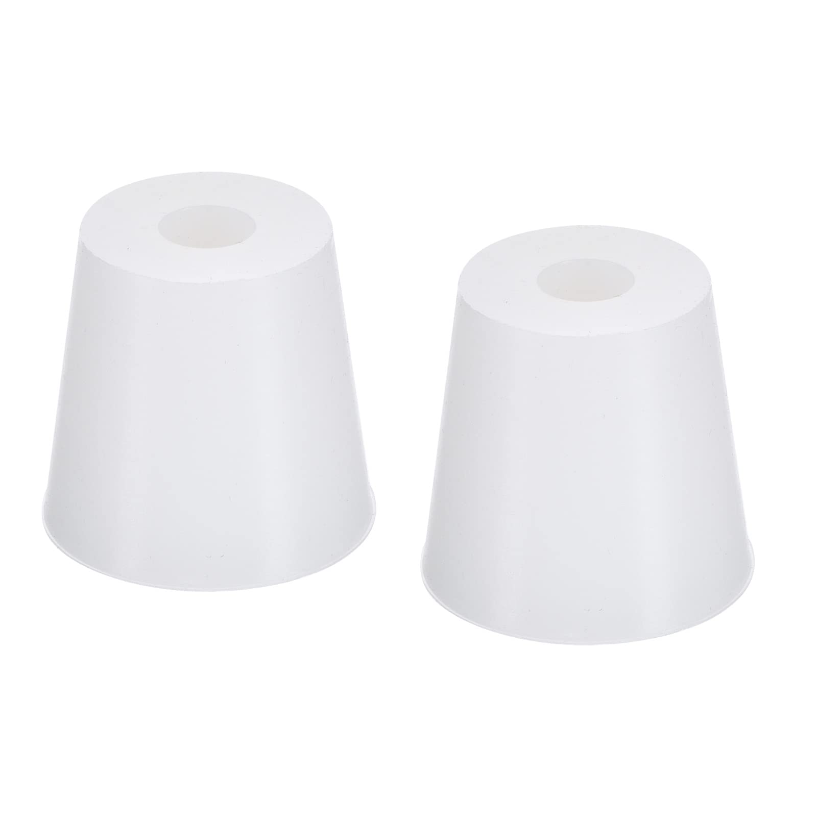 YOKIVE 2Pcs Silicone Rubber Stoppers with Hole, Tapered Plugs with High-temperature Resistance | Protect Hole, Great for Lab Industry (White, 22mm to 29mm) — image 1