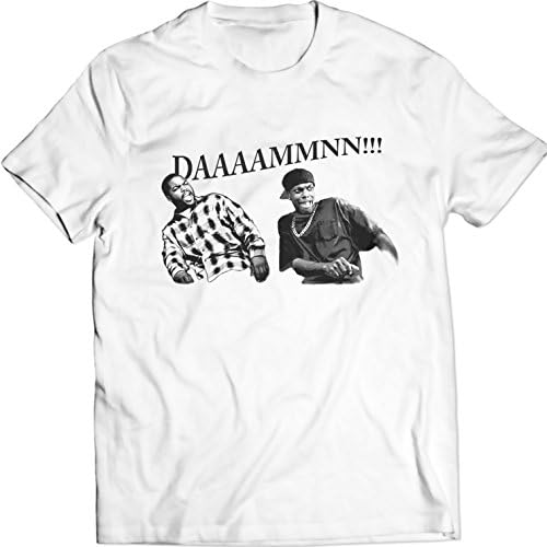 DDAAMMNN!! FUNNY Damn T Shirt Women Men Gift Idea Friday Movie Smokey and Craig Ice Cube Holiday Gift Birthday (XXL, White)