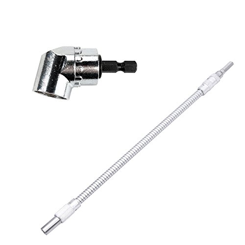 Breynet Flexible Drill Extention Bit Holder, 105 Degree Right Angle 1/4inch Drill Bit Extension Socket Screwdriver Driver Adapter (30CM) - Thumbnail 6