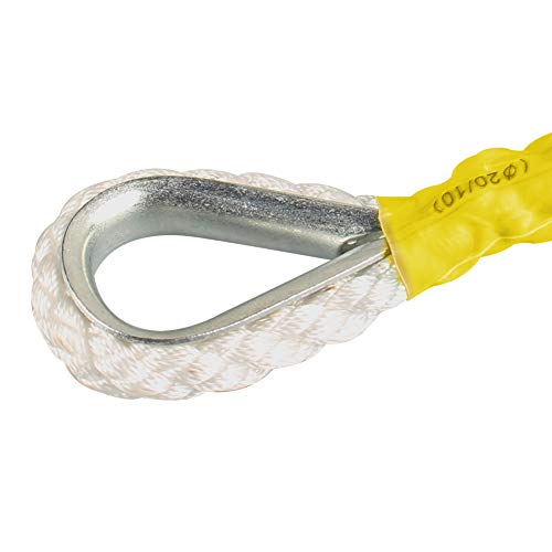 Bang4buck 1/2" x 200' Three Strand Polypropylene Braided Docking Rope Line with Stainless Steel Thimble 7000Pound/ LB Breaking Strain- Super Strong-3.9KG
