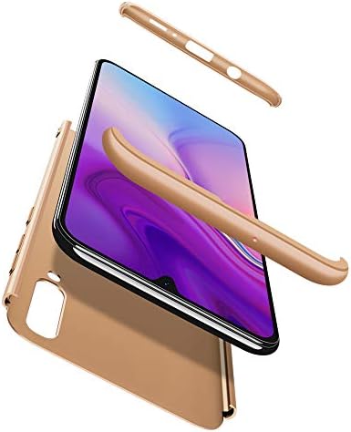 JMGoodstore Case Compatible with Samsung Galaxy A50,360 Full Body Coverage Degree Protection 3 in 1 Combination Anti-Scratch PC Ultra-thin Shockproof Skin cover+Screen Protector (Gold)