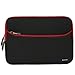 Evecase 11.6-Inch Neoprene Padded Slim Sleeve Case with Exterior Accessory Zipper Pocket for Laptop Notebook Chromebook Computer - Black with Red Trim