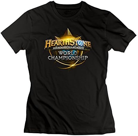 SaqT Women's Hearthstone Heroes Of Warcraft Maps Texture Logo T-shirts Black XXL