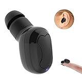 Bluetooth Earbud, Dokpav Wireless Headphone with 10 Hours Talking Time Car Headset with HD Microphone and Noise Cancellation-Single Piece (Black)