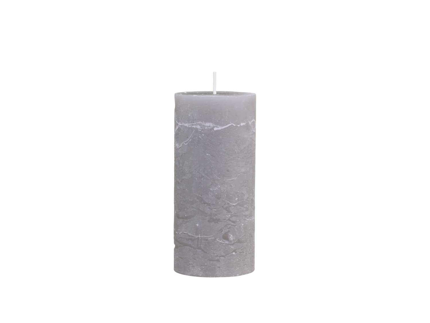 Chic Antique Macon Rustic Pillar Candle in Various Sizes Antique Altar Candle Pillar Candle 100% Paraffin Long Burning Time (French Grey, ...