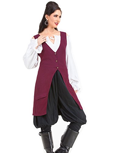 Elizabeth Pirate Renaissance Medieval Womens Costume Linen Vest