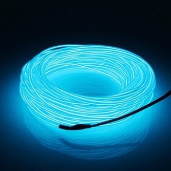 MASUNN 20M EL Led Flexible Soft Tube Wire Neon Glow Car Rope Strip Light Xmas Decor DC 12V-Blue