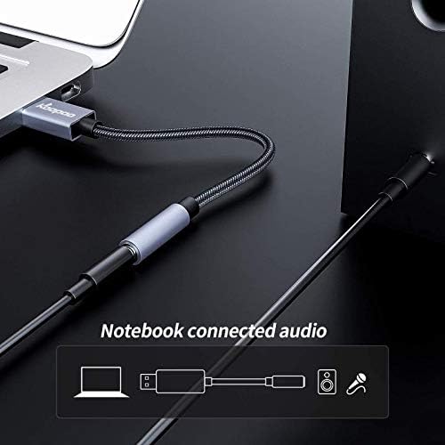 USB to 3.5mm Jack Stereo Audio Adapter, KOOPAO 3.5mm Realtek DAC Chip