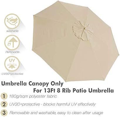 Amazon Com Yescom 13ft 8 Rib Patio Umbrella Replacement Cover Canopy Outdoor Market Beach Deck Top Garden Outdoor