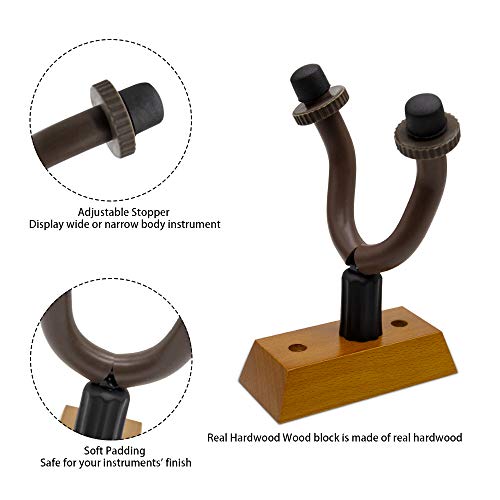 2pcs Guitar Wall Mount Hanger Holder Stand with 1pcs Digital Clip-on Universal Tuner for Acoustic Electric Guitar Bass Ukulele Violin - Thumbnail 2