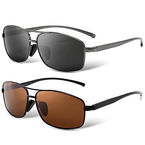 Sungait Ultraleichte Rechteckig Sonnenbrille Herren Polarisierte Uv400-Schutz Cat 3