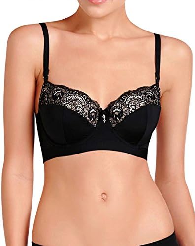 Evollove 250020 Castaspell Underwired Balcony Longline Lightly Padded Bra Black 38DD