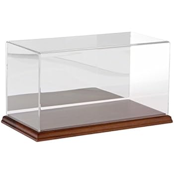 Plymor Clear Acrylic Display Case with Hardwood Base (Mirror Back), 12