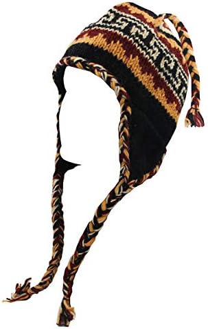 KayJayStyles Nepal Hand Knit Beanie Skull Ski Wool Fleeced Hat
