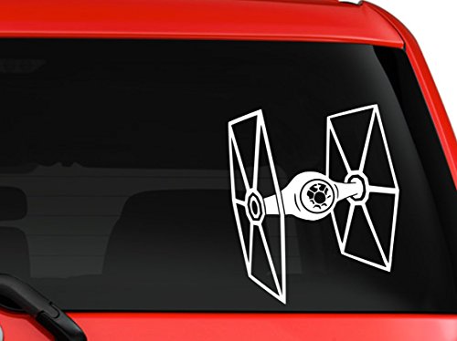 Art's Star Wars Tie fighter Aircraft space ship decal for cars truck laptop macbook window decal sticker 6x5 inches white