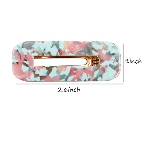 9PCS Acrylic Hair Clips Glitter Hair Barrettes Fashion Leopard Print Hairpins Vintage Hair Accessories for Women Girls (Gold Duckbill Clips)