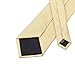 Hi-Tie Light Yellow Silk Tie for Men with Pocket Square and Cufflinks Set for Wedding