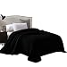 Exclusivo Mezcla Velvet Flannel Fleece Plush Queen Size Bed Blanket as Bedspread/Coverlet/Bed Cover (90" x 90", Black) - Soft, Lightweight, Warm and Cozy