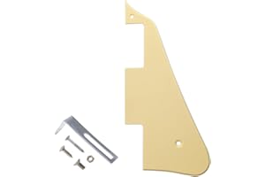 Phrilam Electric Guitar Pickguard for Les Paul Modern Style with Chrome Bracket, Cream 1Ply