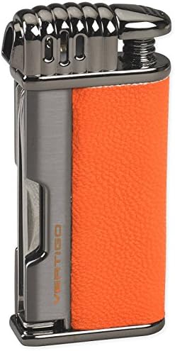 Lotus Vertigo Puffer Angled Flame Pipe Lighter w/Tamper Scraper Spike (Orange)