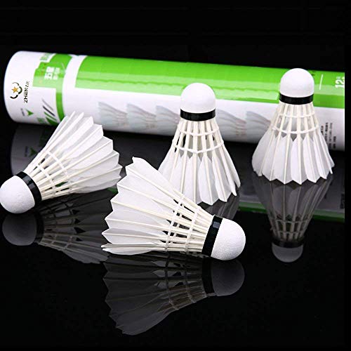 ZHENAN 12-Pack Advanced Goose Feather Badminton Shuttlecocks with Great Stability and Durability,Shuttlecock Indoor Outdoor Sports Hight Speed Training Badminton Birdies Balls - Thumbnail 5