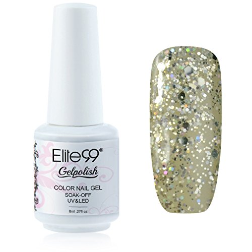 Elite99 Gelpolish Soak-off Gel Nail Polish UV LED Nail Art Glitter Gold 8ml 1854 Elite99 Gelpolish Soak-off Gel Nail Polish UV LED Nail Art Glitter Gold 8ml 1854