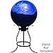 Sunnydaze 10-Inch Glass Mirrored Stainless Steel Gazing Globe - Elegant Ball Lawn Ornament - Blue
