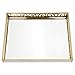 Walfront Brass Mirrored Ornate Decorative Tray Brass Tone Clear Glass Metal Decorative Tray Display Jewelry Tray Organizer