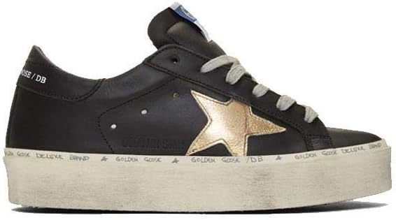 Golden Goose Women's Sneakers HI Star Black-Gold Leather Star G35WS945.A6