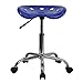 Flash Furniture Taylor Vibrant Nautical Blue Swivel Tractor Seat and Chrome Stool with Contoured Comfort Seat