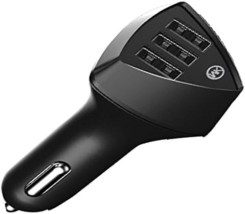 Powerful 3 USB Port Car Charger 5V 3.4A with LED Indicator for Mobile Phone Apple Pad Devices iPhone 8 X Sumsung Galaxy S8 Plus etc Fits Any Car(Black)
