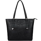 Tote Handbags,ZMSnow PU Leather Purses and Handbags for Women Girls (Black-1018)