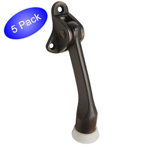Designers Impressions Oil Rubbed Bronze Heavy Duty Kick Down Door Stop : 53812 - 5 Pack