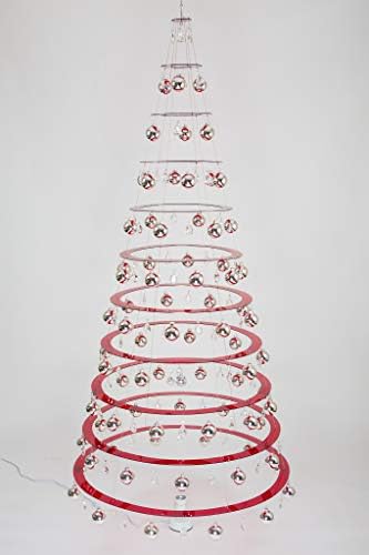 出群 現代のクリスマスツリー ハンギング人工クリスマスツリー Large 7 5 When Hung Foot レッド A Above Ground The