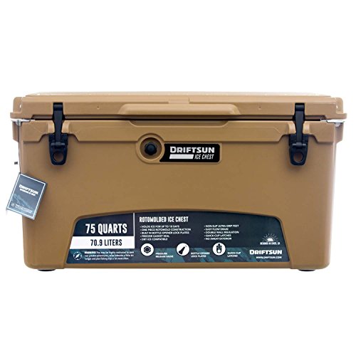 Driftsun 75 Quart Ice Chest, Heavy Duty, High Performance RotoMolded