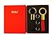 Mehr® 2X Classic Leather Key Chains (Gift Set) | Elegant, Timeless, Multi-Ring Capable Keychain Set (Black and Red)