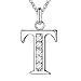 SWOPAN Initial 26 Letters Alphabet Personalized Monogram Name Charms Pendant Necklace Women Silver Link Chain Jewelry Cubic Zirconia A-Z