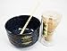 Atlantic Collectibles Traditional Japanese Tombo Dragonfly Blue Matcha Tea Ceremony Set With Wooden Whisk and Spoon