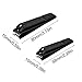 Nail Clippers Black Stainless Steel Fingernail Toenail Clippers Sharp Nail Cutter for Thick Nail with Travel Carry Leather Case,Best Manicure Pedicure Set for Women Men (2PCS+Leather Case)