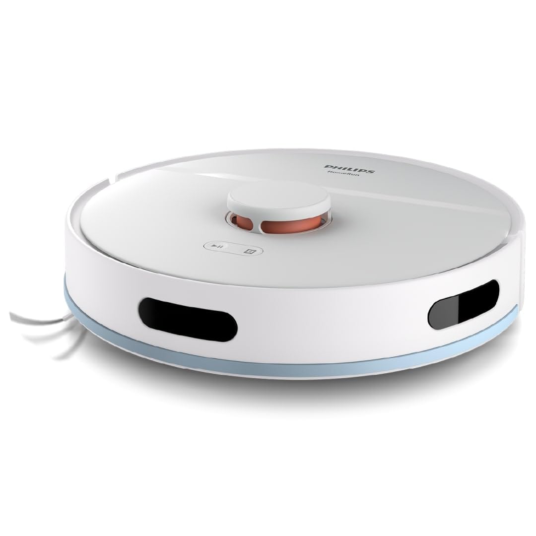 Philips Homerun Serie 2000 2. Gen: 2-in-1 Saug- und Wischroboter, 6.000pa Saugkraft, 130 Minuten Laufzeit, Lasernavigation, Teppichboost, App-gesteuert, Arktikweiß (XU2000/25)