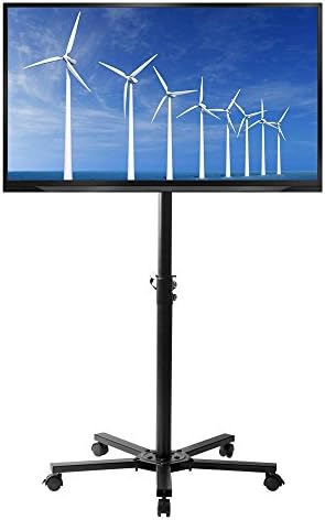 Height Adjustable Rolling TV Tripod Stand Mobile TV Cart for 20"-40" Flat Screens with Lockable Wheels