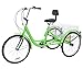 H&ZT Single Speed Adult Tricycle Trike Cruiser Bike 3 Wheeled Bicycle w/Large Basket and Maintenance Tools, Men’s Women’s Cruiser Bicycles, 24 Inch Wheel Size Bike Trike (Apple, 7-Speed, 24 Inch)thumb 1