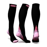 Sav Force Gear Sox Compression Socks for Men & Women, Fitness compression socks, Socks for marathon, Graduated Athletic Fit for Running, Nurses, Shin Splints & Maternity... (S/M, Pink)