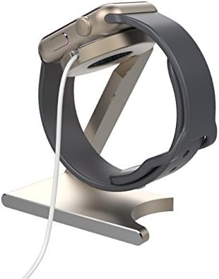 ELECLOVER Foldable Aluminum Apple Watch Charging Stand Cradle, Aluminum Alloy Holder, Gold